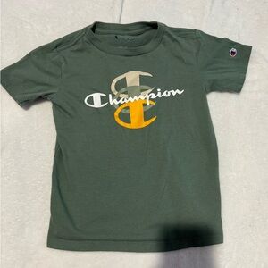 Champion Kids Dark Green Tee with Logo